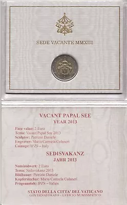 Vatican City BU Coin €2 2013 Vatican Vacant Sede Vacante Paul II - Benedict XVI • $86.97