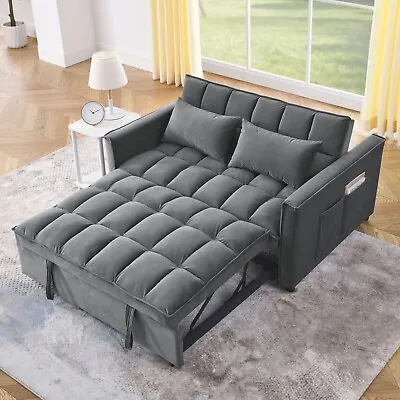 Modern Velvet Convertible Sleeper Sofa Bed Folding Loveseat Futon Couch Recliner • $399.99