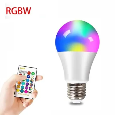 E27 RGBW LED Light Bulb 16 Color Changing With Remote For Home Party Room Decor • $8.41