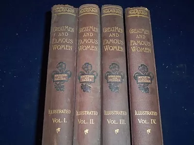 1894 Great Men And Famous Women Complete Volume Set Of 4 - Selmar Hess - Kd 1005 • $150
