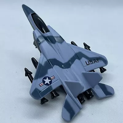 USAF USA Patriotic Die Cast F-15 Strike Eagle  Pull Back And Go Collectible • $4