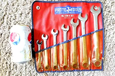 Vintage Proto 7 Piece Combination Wrench Set In Pouch 3/8  To 3/4  Made In Usa • $27