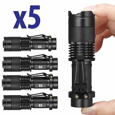 5 X Military MIni LED Flashlight  Police Torch Lamp • $14.99