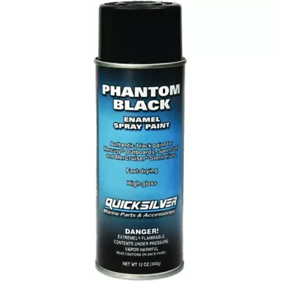 12 Oz Aerosol Quicksilver Mercury Marine Phantom Black High Gloss Enamel Paint • $20.57