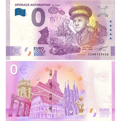 £7.87 • Buy 0 Euro Souvenir Banknote  Operace Anthropoid  2022 UNC