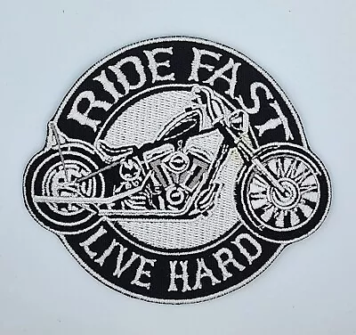  RIDE FAST LIVE HARD  Australia Harley Davidson Biker Iron On Patch Sew Biker • $8.50