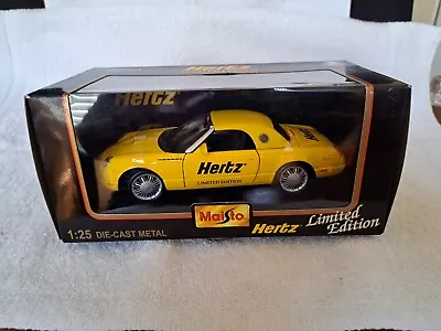 Maisto 2002 Ford Thunderbird 1:25 Scale Die Cast Metal HERTZ LIMITED EDITION • $34.99