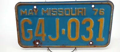 BLUE Missouri LICENSE PLATE MO MAY 1976 Vintage Vehicle Auto Car Tag G4J-031 • $15.79