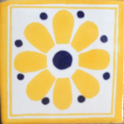 #C098) Mexican Tile Sample Ceramic Handmade 4x4 Inch GET MANY AS YOU NEED !! • $1.75