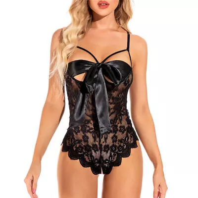 Women's Sexy Lingerie Babydoll Underwear Lace Bow Tie Sleepwear Bodysuit Costume • $15.10