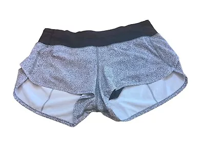 Lululemon Womens Run Speed Up 2.5  Shorts Size 6 Gray Black Pockets • $24.95