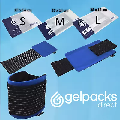 Reusable Hot/Cold Ice Packs For Sports Injuries - Gel Packs Sleeves Wraps S-XL • £6.97