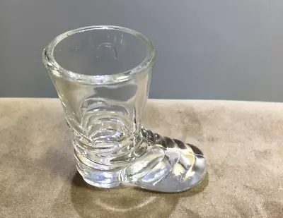 Vintage Clear Cowboy Boot Toothpick Holder Shot Glass Texas Star Mark 2.75  • $20