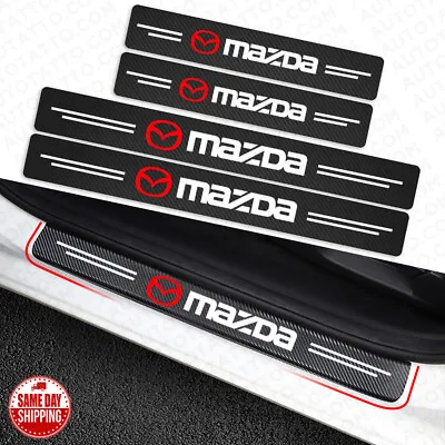 $12.89 • Buy 4x Mazda Car Door Plate Sill Scuff Cover Anti Scratch 3D Decal Sticker Protector