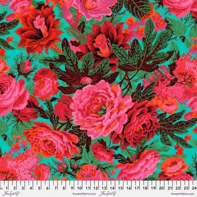 1/2 Metre Kaffe Fassett Floral Burst - PWPJ029 Maroon - Cotton Quilting Fabric • £8.60