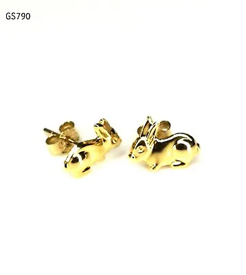 New 9ct Solid Gold Rabbit Studs Earrings Bunny Kids Girls Stud BNIB (GS790) • £21.99