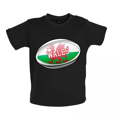 Welsh Flag Rugby Ball - Babygrow Baby T-Shirt - Wales Dragons League Union Fan • £10.95