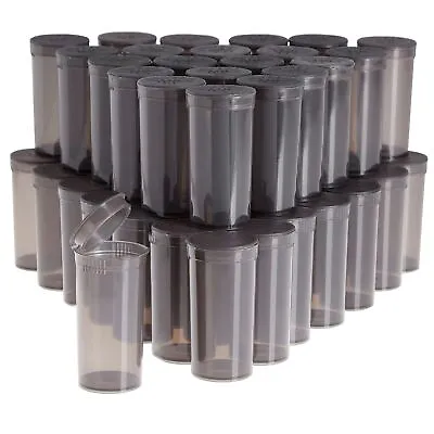 50 Pack Empty Pill Bottles With Pop Top Caps 13 Dram Medicine Containers Black • $18.99