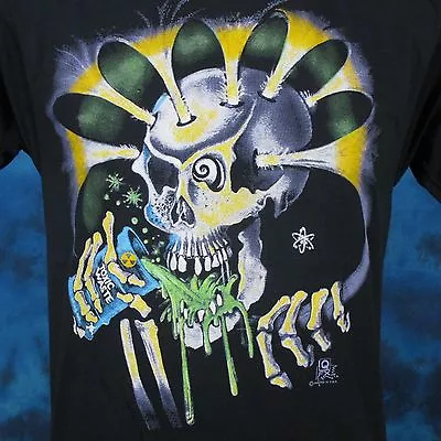 Vintage 80s TOXIC WASTE SKELETON CARTOON PAPER THIN T-Shirt SMALL Beer Skull Nos • $34.99