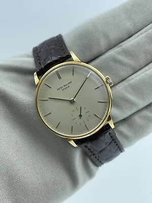 Patek Philippe Calatrava 18K Yellow Gold White Mechanical 35mm Watch Ref. 3410 • $9250