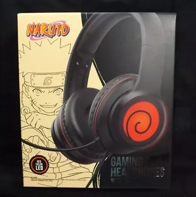 NEW NARUTO Gaming Headphones RED/BLACK W/Red LED & Adjustable Mic - HP-1207-RED • $18.99