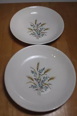 Vintage Canonsburg Wheat And Blue Flowers Soup Bowl USA Set Of 2 • $12