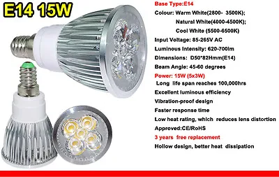 Bright  MR16 GU10 E27 E14 9W 12W 15W Dimmable LED Spotlight Light Bulb Lamp • $33.89