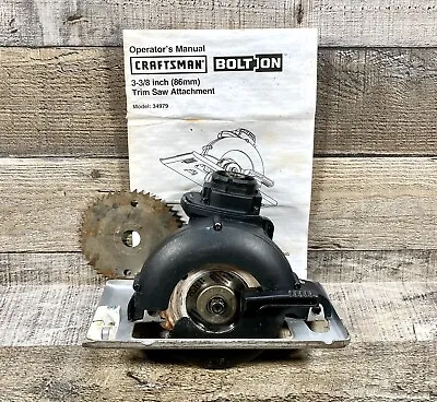 Craftsman Bolt On Circular Saw Attachment (2) 3 3/8  Blades 900.34979 Trim Saw • $26.95