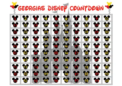 Personalised Disney Mickey Mouse Countdown Poster A4 Chart & Star Stickers • £3.99