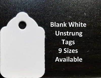Blank White Merchandise Price Tags Retail Jewelry Large Small No String Unstrung • $12.99