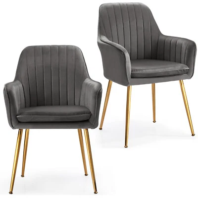 $240.95 • Buy Giantex  2Pcs Dining Chairs Velvet Armchair Lounge Chair Vanity Work Seat Cafe