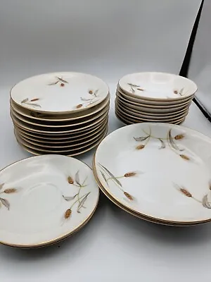 Vintage China Dinnerware Set Golden Wheat By Arlene Seyei 24 Pieces S53A • $140