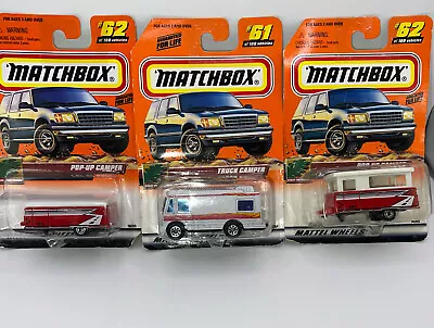 Mattel Matchbox Great Outdoor Series Truck Camper And 2 Pop Up Camper’s SET OF 3 • $22.80