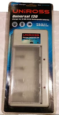 Uniross Universal 120 Charger - Ni-MH Ni-Cd Rechargeable Batteries AA/AAA/C/D/9V • £13