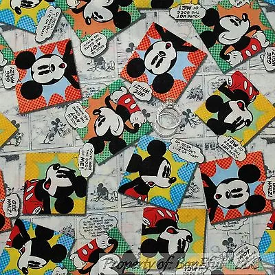 BonEful Fabric Cotton Quilt White Minnie Mouse Cartoon Rainbow Kid FL SALE SCRAP • $0.99