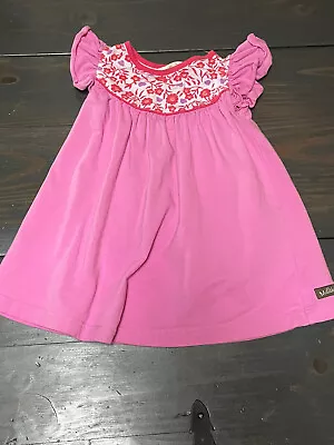 Matilda Jane Size 2 LOVE ALWAYS PEARL Camp MJC Pink Floral Flutter Sleeve Dress • $16.99