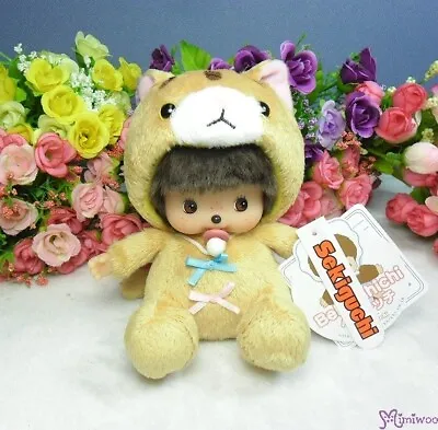 258482 Monchhichi Baby Bebichhichi 13cm Cat Plush Kitten Boy Beige ~ Mimiwoo • $26.99