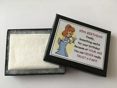 £4.99 • Buy 65th Birthday Female FART Joke LITTLE BOX OF FUN Novelty Gift Funny Gag Present