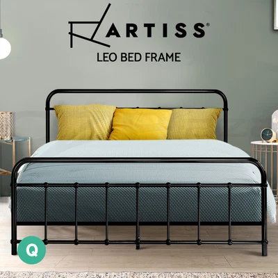 $149.95 • Buy Artiss Metal Bed Frame Queen Size Platform Foundation Mattress Base Leo Black