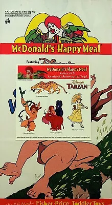 1999 McDonald's Tarzan Happy Meal Bag -E12-E • $36