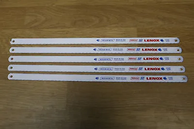 5x Lenox 24TPI Medium Metal 224HE 12  300mm Hacksaw Blades 5pk Bi-Metal • £7.95