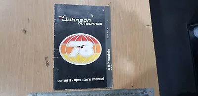 Genuine Johnson Outboards 4hp Models Owner's - Operator's Manual 1970's/1980's • $25