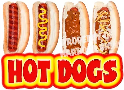 Hot Dogs Decal 10  Chili Dog Concession Cart Food Truck Cart Vinyl Menu Sticker • $12.99