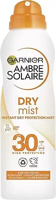 Garnier Ambre Solaire SPF 30 Dry Mist Sun Cream Spray Fast Absorbing Light Te • £9.89