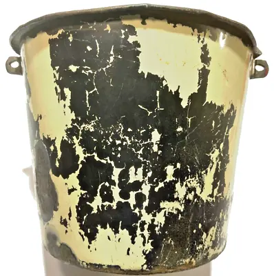 Old Vintage Retro 9” Tall Galvanized Metal Bucket Pail Planter • £42.22