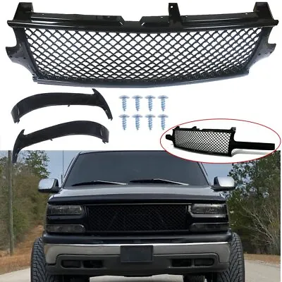 Front Bumper Grille For 1999-2002 Silverado / 00-06 Tahoe Suburban Black • $67.17