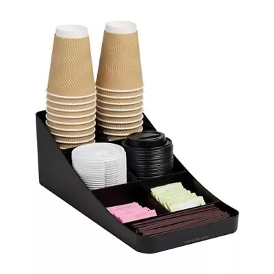 7 Compartment Coffee Condiment For Cups Lids Sugars Stirrers Storage Organizer • $25.93
