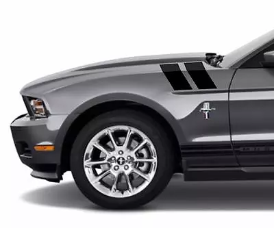 4  Fender Hood Hash Bars Vinyl RACING STRIPES Decals (Fits Ford MUSTANG SHELBY) • $27.95