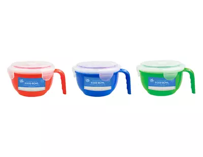 Microwaveable Food Bowl 14.5CM BPA Free Airtight Lid Handle Kitchen Lunch Travel • £6.45