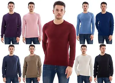 Mens Cotton Rich Crew Neck Jumper Sweater Pullover Top • £7.99